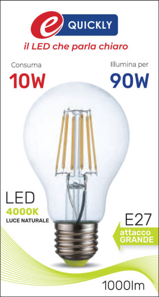 Lamp.goccia led fil.e27 10w 4000k