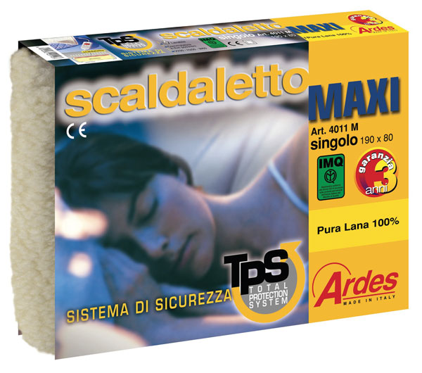 Scaldaletto pura lana maxi 190x80 singolo