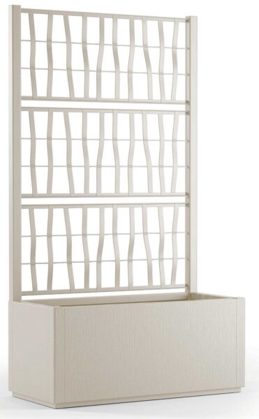 Fioriera con spalliera Ethica cm.80x36x140h Beige Gesso