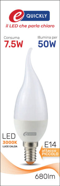 Lamp.c.di vento led e14 7,5w 3000k