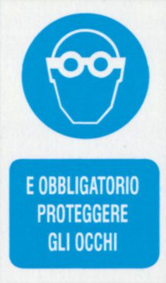 Targa 20x30 usare protezione occhi(pezzi 10)