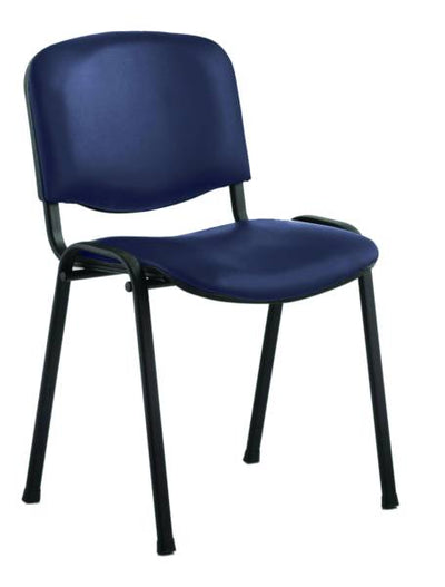 Sedia meeting ecopelle nera cm.53x61x78h