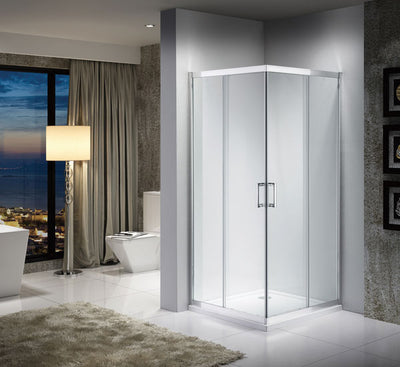 Box doccia in vetro sabbiato-frost ad angolo Cm. 68 x 88