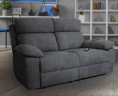 Divano recliner motorizzato 2 posti grigio cm.145x93x101