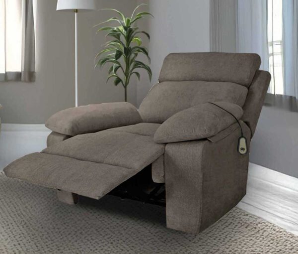 Poltrona recliner motorizzata tortora cm.92x93x101h