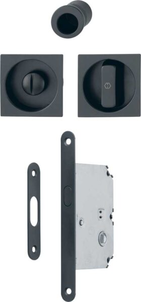 Kit per Porte Scorrevoli con serratura finutura nero opaco