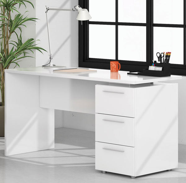 Scrivania stylus 138x60x74h bianco lucido