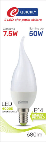 Lamp.c.di vento led e14 7,5w 4000k