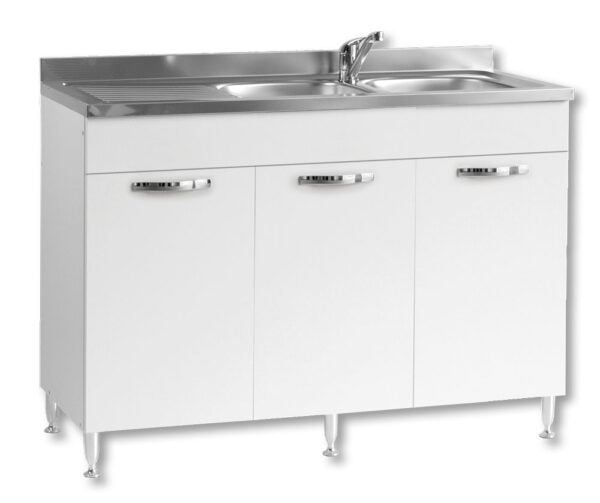 Sottolavello 120 in kit bianco frassinato