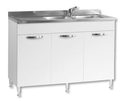 Sottolavello 120 in kit bianco frassinato