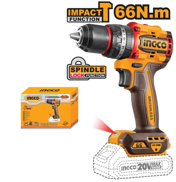 Trapano a percussione 20V Compact Brushless Nudo