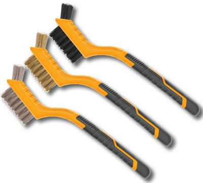 Set 3 spazzole abrasive con manico da 18 cm. Ingco
