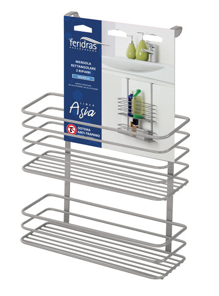Mensola rettangolare 2 ripiani 26x12x36h