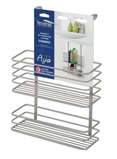 Mensola rettangolare 2 ripiani 26x12x36h