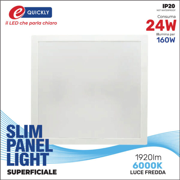 Slim panel 24w 6000k quadr.superf.