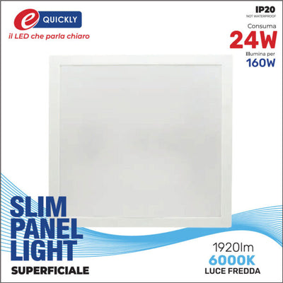 Slim panel 24w 6000k quadr.superf.