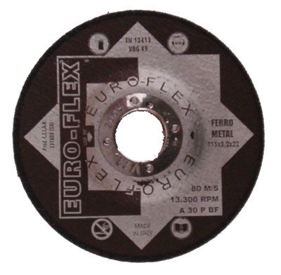 Disco taglio euroflex per smerigliatrice angolare in ferro 115x3,2x22