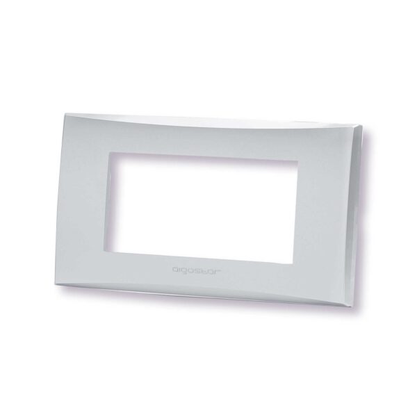 Placca 4 moduli argento serie Plana