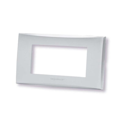 Placca 4 moduli argento serie Plana