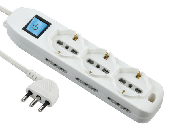 Multipresa 9 prese: 6 prese bipasso 10/16A - 3 schuko bipasso