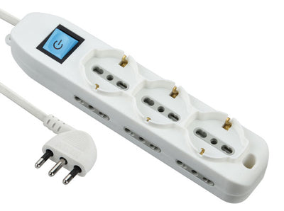 Multipresa 9 prese: 6 prese bipasso 10/16A - 3 schuko bipasso