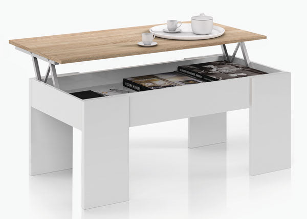 Tavolinetto apribile cm.100x50x45h canadian bianco lucido