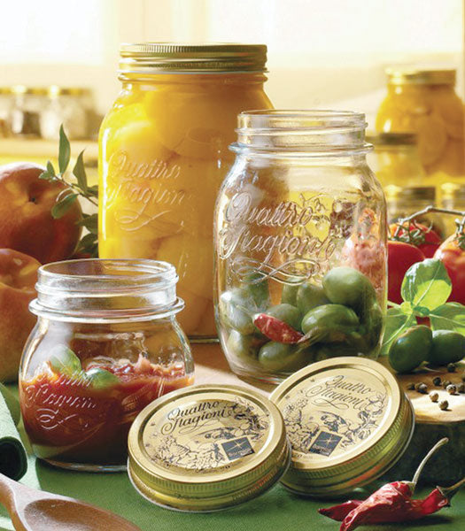 Vaso in vetro quattro stagioni bormioli completo di capsula 100 cl.