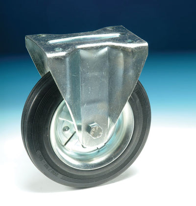 Ruota gomma piastra fissa d.200