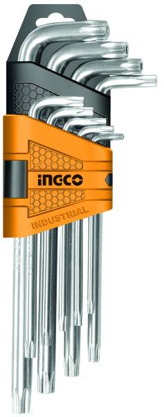 Set 9 chiavi torx c/foro extra lunghe