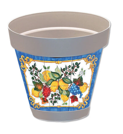 Vaso sicilia grigio d.26 limoni