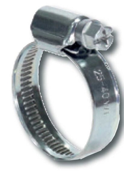 Fascetta metallica stringitubo in acciaio mm.25/40 banda 12mm (pz.50)