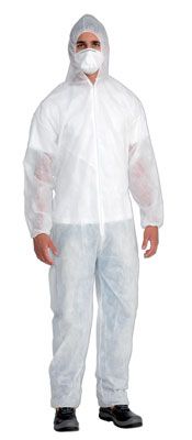 Tuta lifeguard con cappuccio in polipropilene 40gr.bianco misura l
