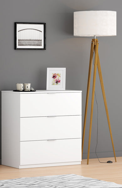 Cassettiera 3 cassetti 77x38x80h bianco