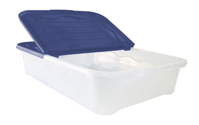 Box storage duo con coperchio e ruote l 60x40x17h colore: blu