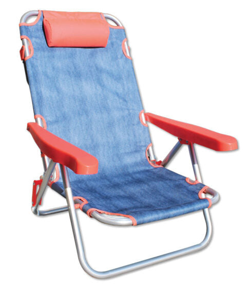 Spiaggina alu/tes.jeans 5p.blu/arancio