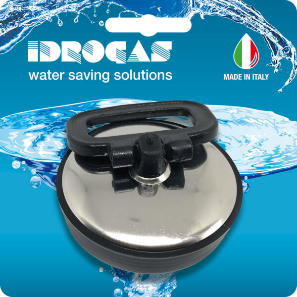 Tappo lavello con maniglia pvc copritappo inox d.52 blister