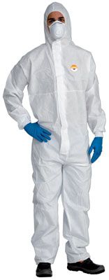 Tuta protezione chimica con cappuccio tipo 5b-6b categoria 3 XL