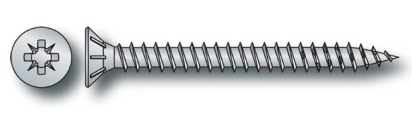 Vite legno testa piana svasata zincata bianca mm.6,0x90 (pz.100)