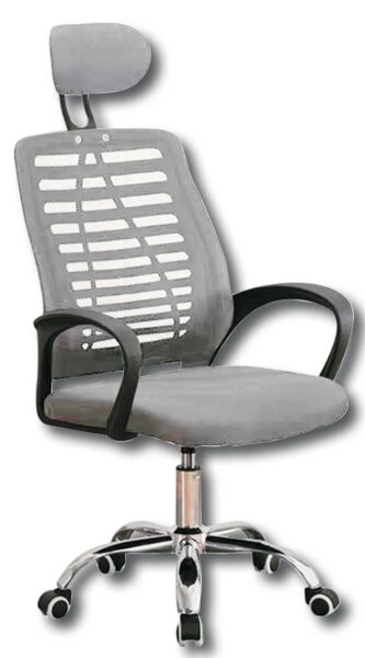 Poltrona ufficio mouse cm.60x45x111-121h seduta cm.44-54h col.grigio