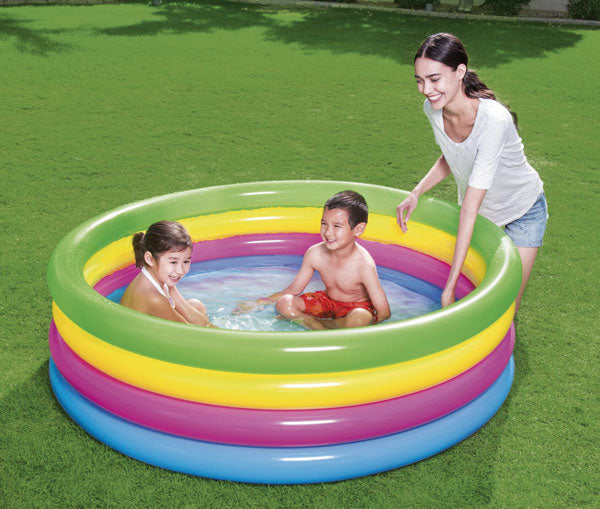 Piscina a 4 anelli colorati 157x46 cm