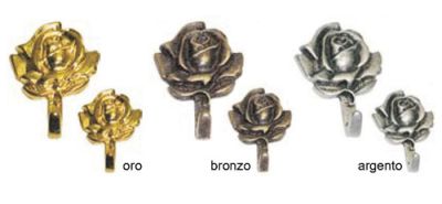 Gancio per quadri flower rose medio colore argento