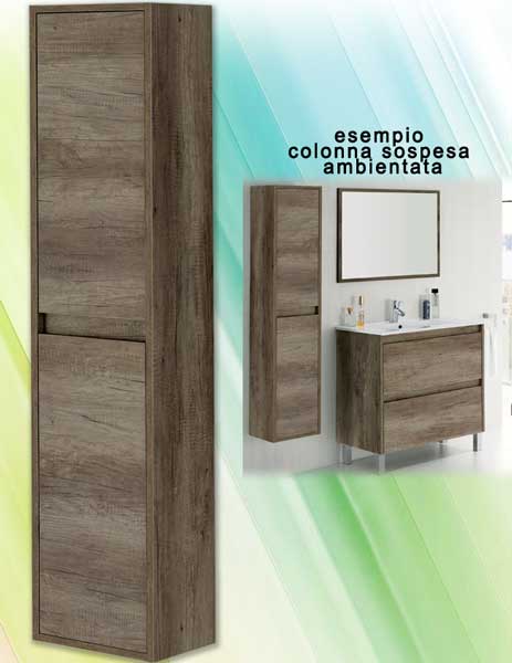 Colonna sospesa 2 ante cm.30x26x142h rovere nordico