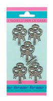 Gancio fiocco per quadri, confezione: 5 pezzi blister, colore bronzo
