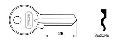 Chiave per lucchetto mm.50+60 Potent