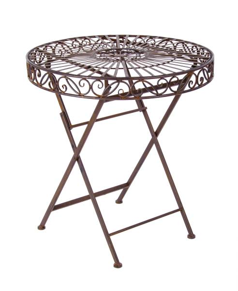 Tavolo melanie dimensioni 70x75h marrone in ferro battuto