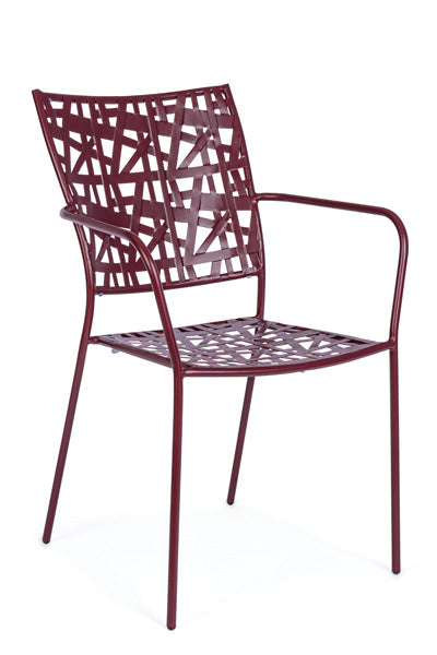 Sedia kelsie c/braccioli bordeaux