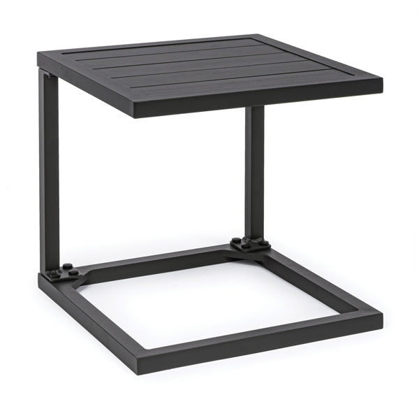 Tavolino hilde in alluminio, cm. 40 x 40 x 40h, colore: antracite
