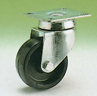 Ruota nylon nera piast.gir. d.50