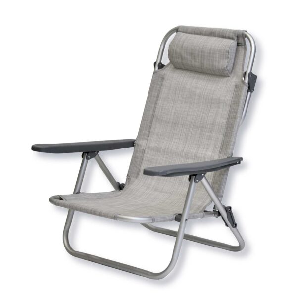 Spiaggina beach alluminio texlilene colore grigio striato