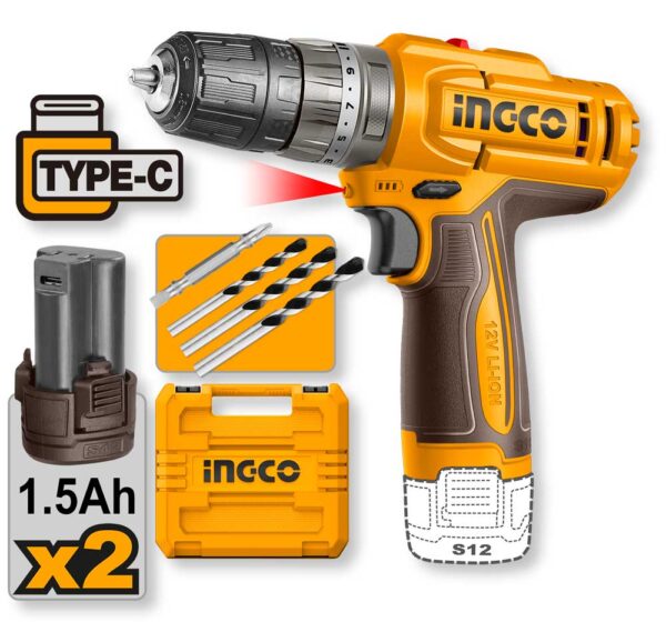 Trapano a Percussione 12V 2 Batterie+Valigetta